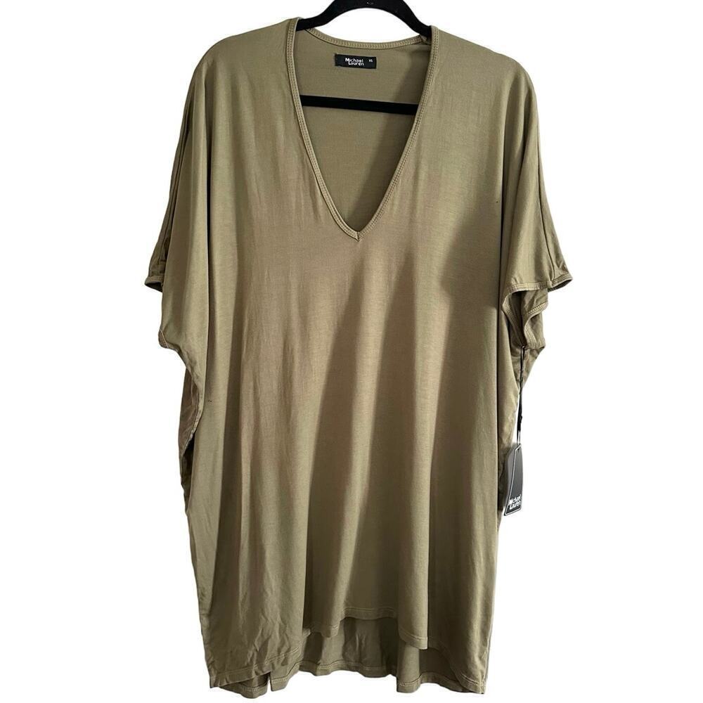 NWT Michael Lauren REVOLVE Flanders Army Green Dolman Sleeve Hi-Low Mini Dress S